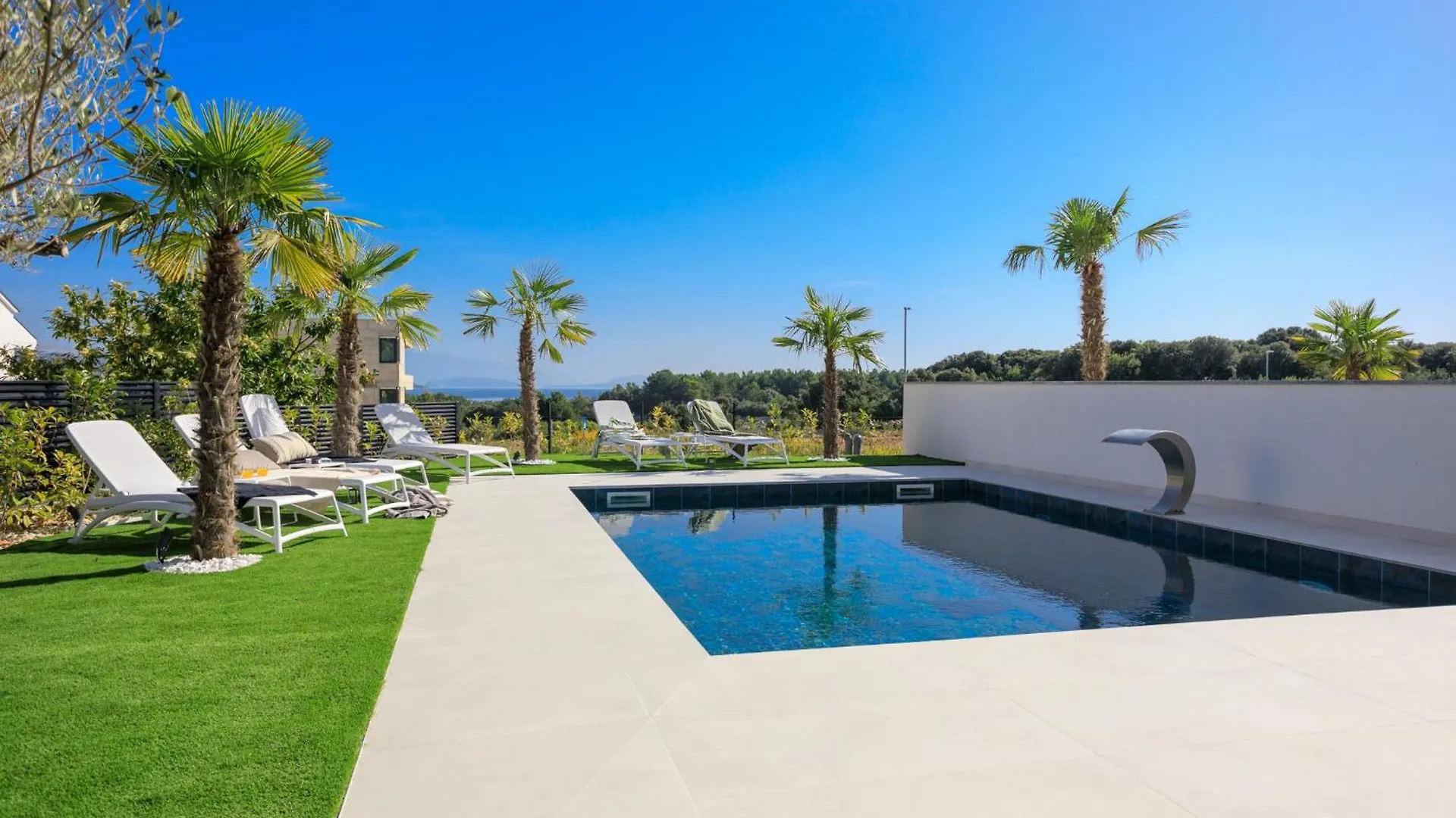 Deluxe Villa With Heated Pool, Whirpool, Sea View, Beautiful Beach IV - By Traveler Tourist Agency Krk Id 2403 Krk Town