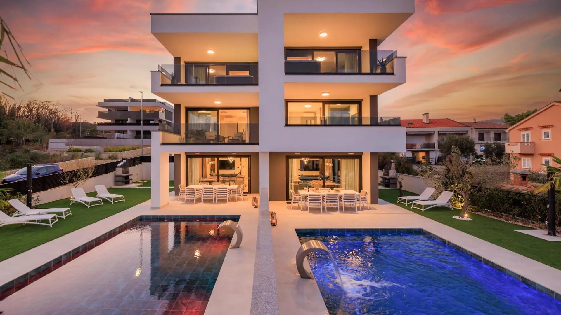 Deluxe Villa With Heated Pool, Whirpool, Sea View, Beautiful Beach IV - By Traveler Tourist Agency Krk Id 2403 Krk Town