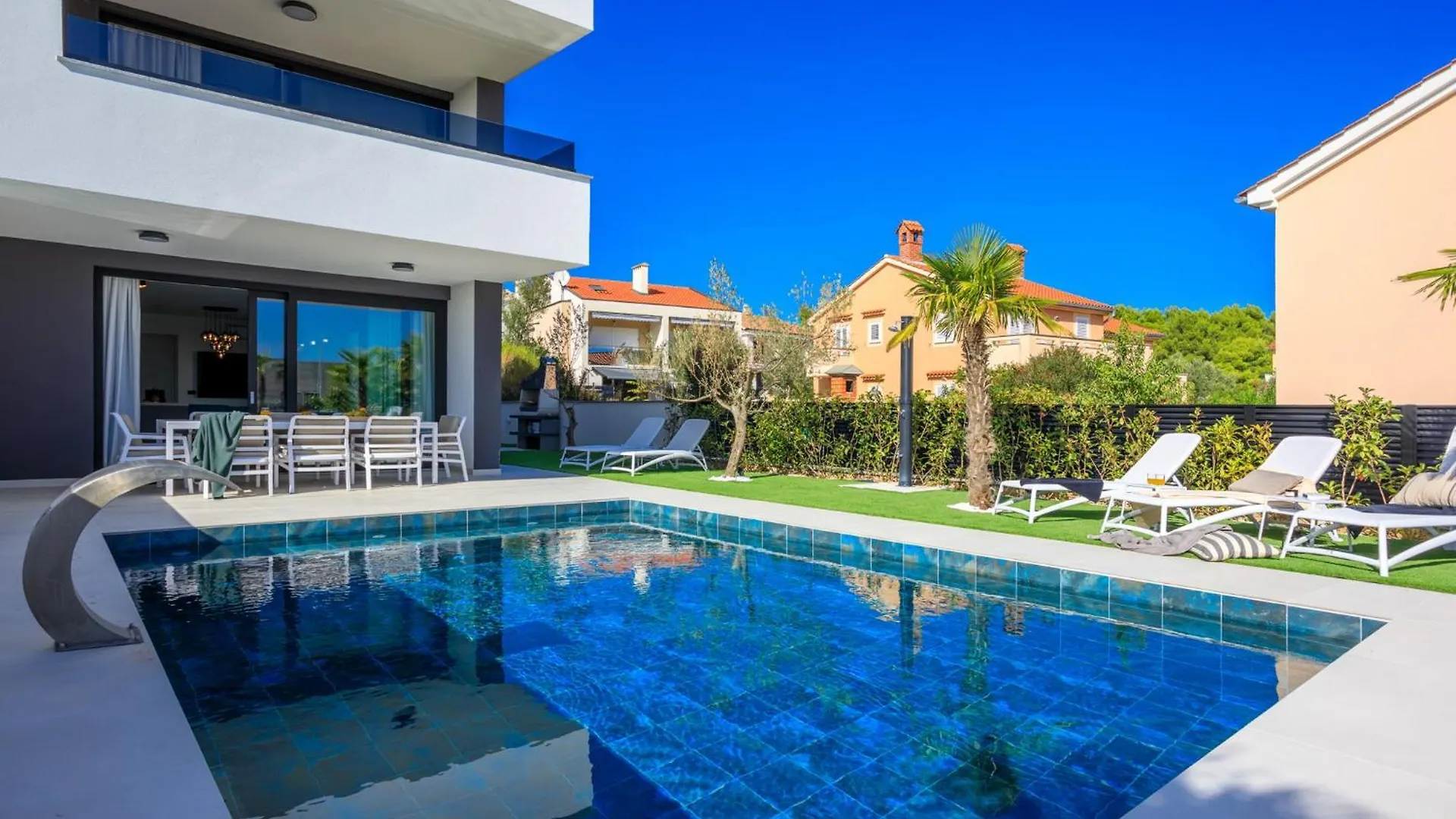 Deluxe Villa With Heated Pool, Whirpool, Sea View, Beautiful Beach IV - By Traveler Tourist Agency Krk Id 2403 Krk Town
